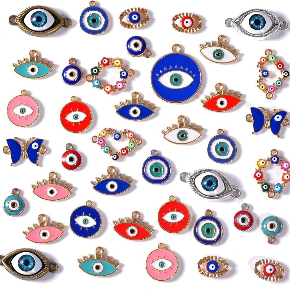 Bulk Gold Enamel Charms for Jewelry Making, Colorful Metal Charms Pendant for Br